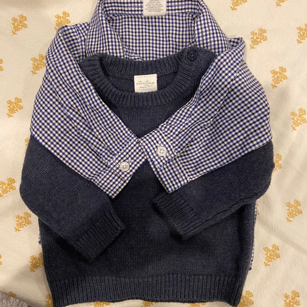 Button up w/ sweater
